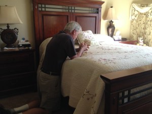 Papa O praying for his grandchildren.