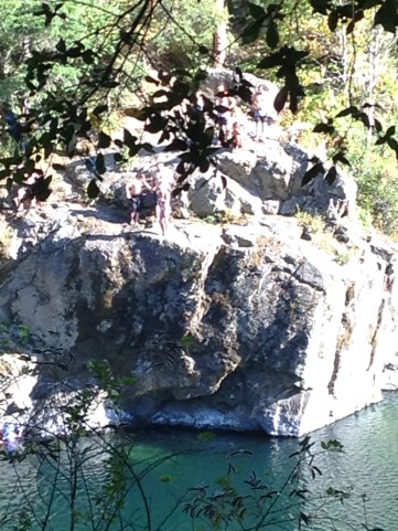 Can you see the young people on the ledge, ready to jump?